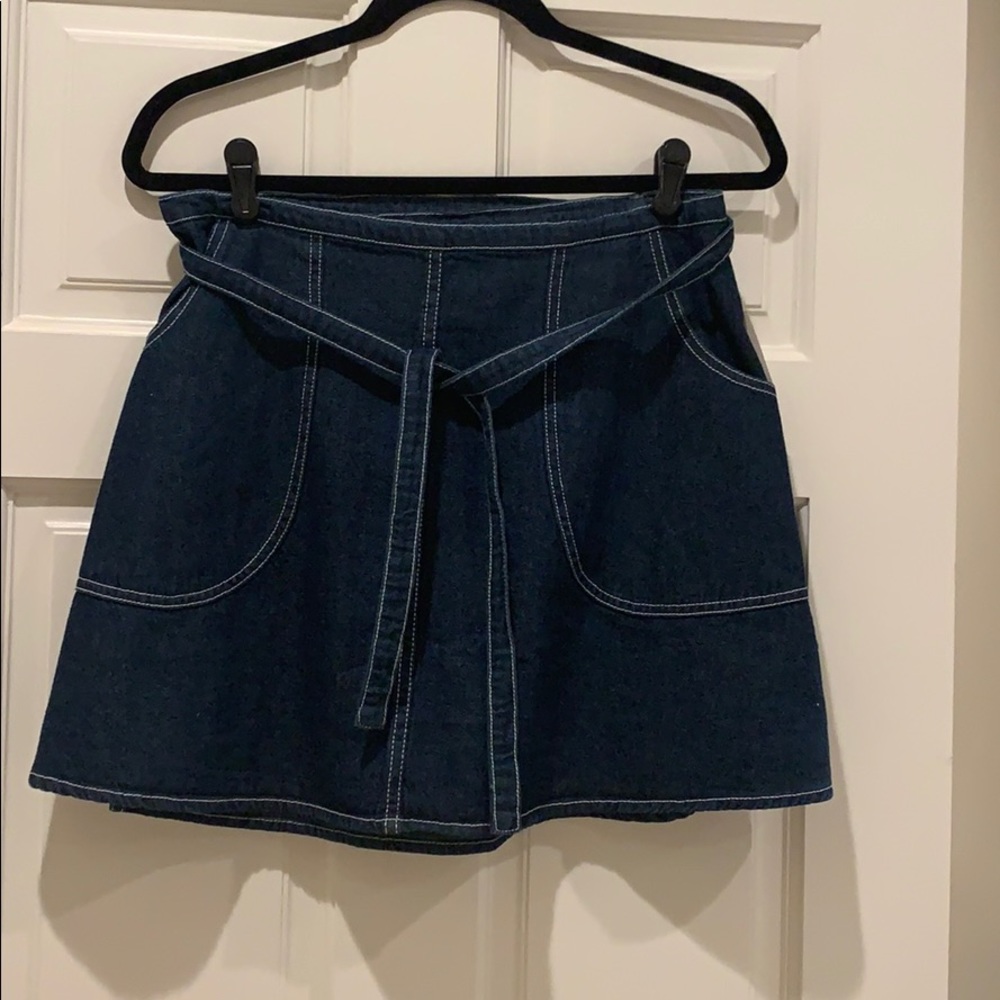 Denim wrap skirt